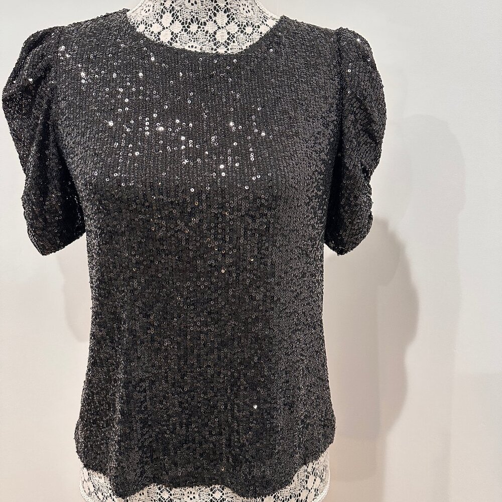 DR2 Black Sequin Blouse - Size XS - PRICE DROP